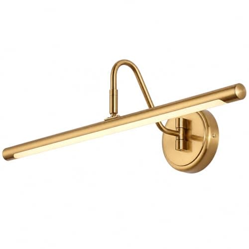 JOOSENLUX Dimmable Led Picture Lights 24.4'' Brass Golden-Like Hard-Wired Display Lighting for Paintings with Swing Arm Wall Mount Brief Metal Artwork