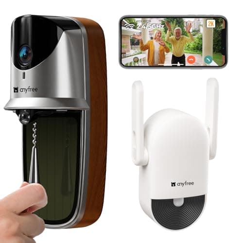 anyfree 2026 Newly Solar Video Doorbell Camera Wireless with Chime Pro (2nd), 2K Wide-Angle, AI Human Detection, 2.4GHz 5GHz WiFi, 2-Way Talk, No