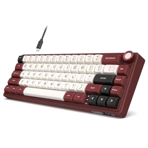 RK ROYAL KLUDGE R65 Wired Mechanical Keyboard with Volume Knob, 60% Percent RGB Backlit Gaming Keyboard Gasket Mount with PBT Keycaps, MDA Profile,