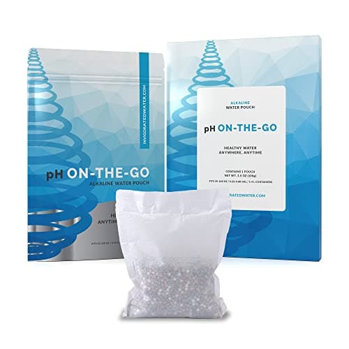 Invigorated Water pH ON-The-GO Alkaline Water Filter Pouch- Portable Alkaline Water Filtration System for Your Bottle, Pitcher, Jug, Container - High