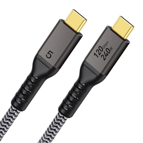 Maxonar 2 Packs 80Gbps Thunderbolt 5 Cable 4FT, 240W Charging, Dual 8K Display, 3X Faster Than TB4 for 16K Video Editors/3D Designers, Compatible with