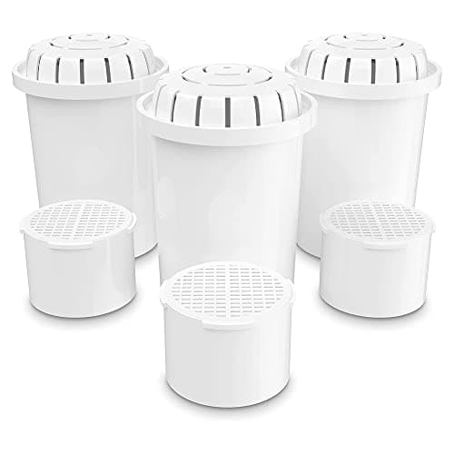 Invigorated Water - 3-Pack Alkaline Water Filter PH001 with 3-Pack PH002 UF Membrane Replacement for Water Filter Pitchers (PH001: 96 Gallons/Filter,