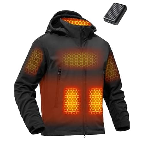 Wulcea Graphene Heated Soft Shell Jacket for Men 12V 18400mAh Large Capacity