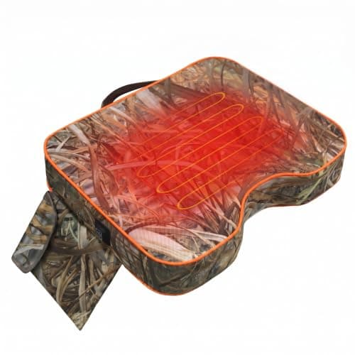 MYDAYS Portable Heated Seat Cushion, Memory Foam Heating Seat Pad for Outdoor Stadium Bleacher Camping, Power Bank Not Included(Camo)