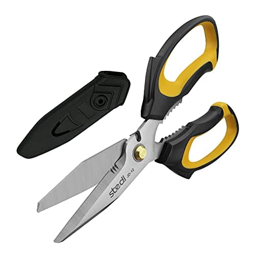 stedi Scissors All Purpose Heavy Duty 8 Inch Stainless Steel Serrated | Heavy Duty Scissors,Stainless Steel Scissors,Industrial Scissors for
