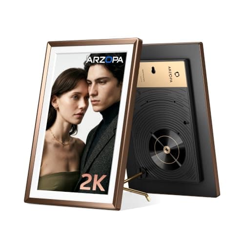 ARZOPA 2K Digital Picture Frame 14 Inch Free Cloud Storage No Subscription QHD Anti-Glare Touchscreen Metal Frame Load Photos Videos from Phone Ideal