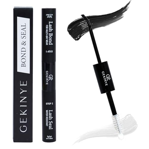 Gekinye 2-in-1 Lash Bond and Seal - Waterproof Lash Cluster Glue for 48-72 Hours Strong Hold, Eyelash Adhesive 5ml+5ml