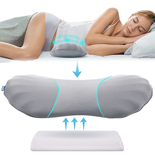 RESTCLOUD Adjustable Lumbar Support Pillow for Sleeping Memory Foam Back Support Pillow for Lower Back Pain Relief and Sleeping, Lumbar Support Pillow
