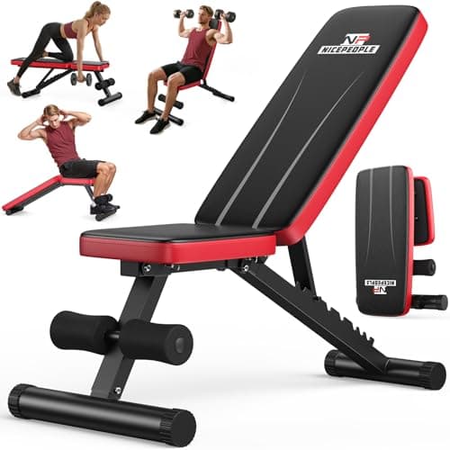 NICEPEOPLE Adjustable Weight Bench for Home Gym, 660LBS Capacity Workout Bench with 8 Backrests for Chest Shoulders Arms, Compact and Foldable