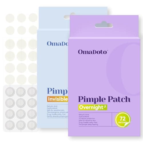 Invisible Pimple Patches - Day & Night Dual-use Acne Patches (10mm & 12mm | 144 Count) - Hydrocolloid Blemish Cover with Salicylic Acid, Absorbent &