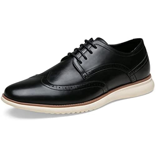 Jousen Men's Dress Shoes Casual Plain Toe Oxfords Shoes | Lace-up Design, Classic Oxford Silhouette, Business Casual,Derby