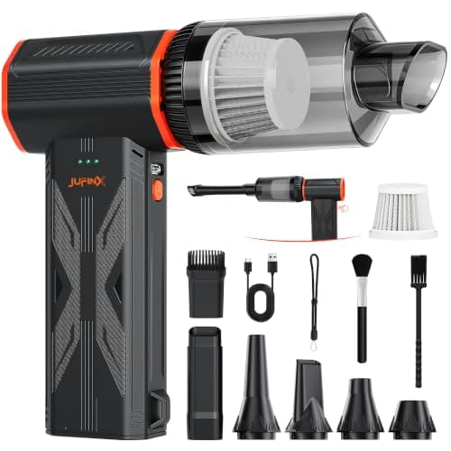 Compressed air Duster & Small Vacuum,150000RPM 3in1 Computer Vacuum Cleaner | compressed air vacuum with brushless motor,3-speed/multiple nozzles,for