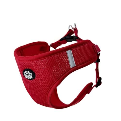 Dog Harness, Adjustable Mesh Pet Vest with Buckle Closure (Red, S)