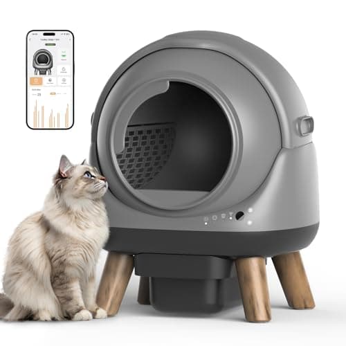 Self Cleaning Litter Box for Multiple Cats, G1 Automatic Litter Box with Smart APP Control & Health Monitoring, Includes 2 Roll Trash Bags and Litter