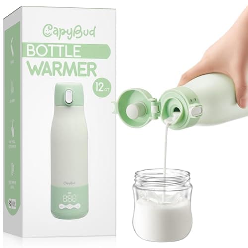 Portable Bottle Warmer for Travel, 3Min Fast Heating Bottle Warmer for Breastmilk & Water, 12 Oz Milk Warmer with Precise Temp Control and 9000mAh