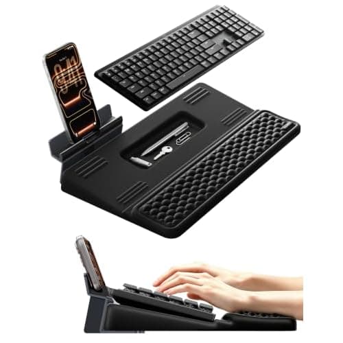 Vaydeer 4-in-1 Keyboard Wrist Rest, Ergonomic Keyboard Stand with Adjustable Phone Stand, Tilt Computer Pad Typing Support for Desk, Memory Foam