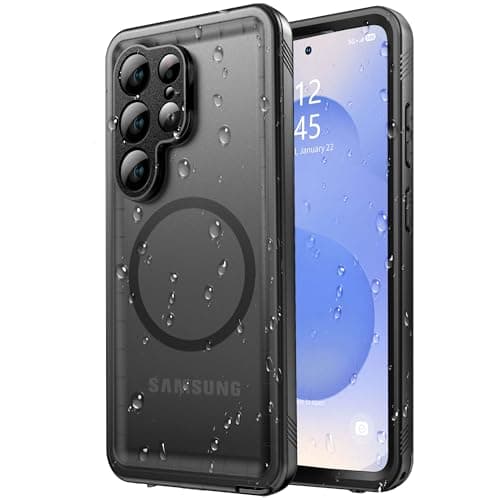 SPORTLINK for Samsung Galaxy S26 Ultra Waterproof Case, Mag/Black, 6.9" | Military-Grade Heavy-Duty 360° Full-Body Protection with Built-in Screen &