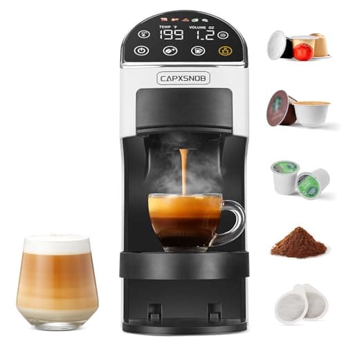 Magician2 5-in-1 Mini Coffee Maker & Machine | 20 Bar, LED Touch, 42oz Tank | Fits K Cup/Nespresso/Dolce Gusto & ESE Pods, Touchscreen & Pods