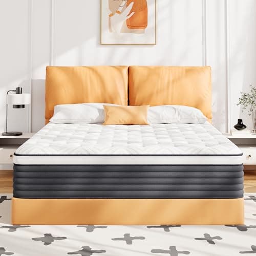 COOLMI 12 Inch King Mattress, Memory Foam Hybrid Mattress in a Box with Independent Spring, Soft and Comfortable Medium Firm, Pressure Relief,