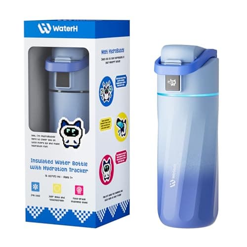 WATERH BOOST Kids Smart Water Bottle with Reminder & Tracker, 16oz | BPA-Free, Vacuum Insulated Stainless Steel, 24H Cold & 12H Hot, DIY Fridge