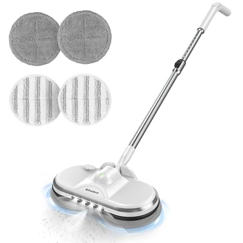 Cordless Electric Mop, WS-24 Cordless Spin Mop for Floor Cleaning, Lightweight & Rechargeable Floor Cleaner with Water Sprayer, LED Headlight for