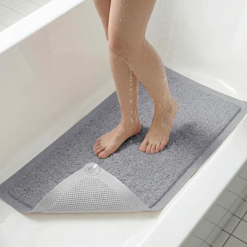 Upgraded Anti Slip Shower Mat for Inside Shower,Non Slip Bathtub Mat with Suction Cups,Shower Floor Mat,Scrubber Mats,Easy to Clean,Quick Dry,Easy