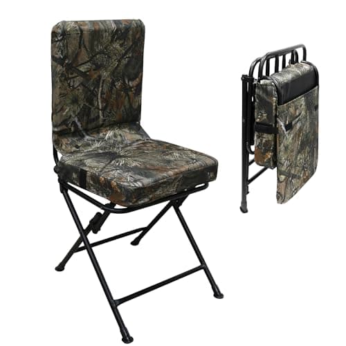MYDAYS 360° Swivel Hunting Blind Chair, Foldable Ground Blinds Seat for Hunting, Fishing, Camping(Standard)