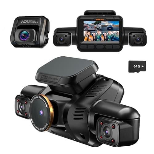 AI 4K Dash Cam Front and Rear, 360° View 4 Channel Camera for Car | STARVIS 2, AI Driver Monitoring System, 3" Touch Screen, Night Vision, 5G Wi-Fi