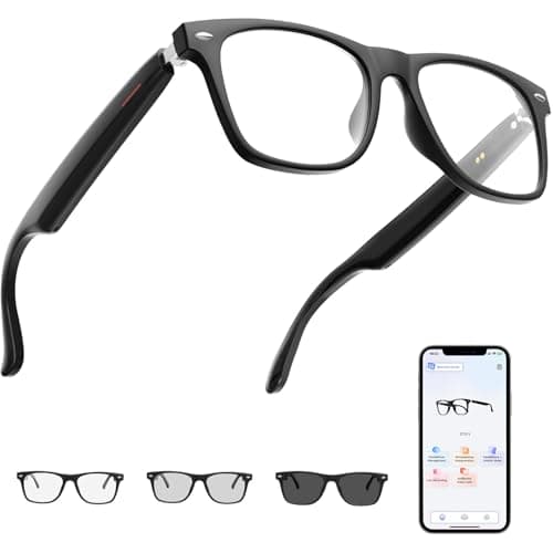 AI Smart Glasses Powered By GPT, Support 165+ Languages Real-Time Translation, Speakers & Audio Call Translator, AI Object Recognition, Noise
