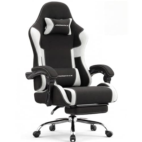 Dowinx Ergonomic Gaming Chair with Footrest & Massage Lumbar, 2D-Linkage Armrests for Computer Chair 330lbs with Headrest Pillow for Office, Home,
