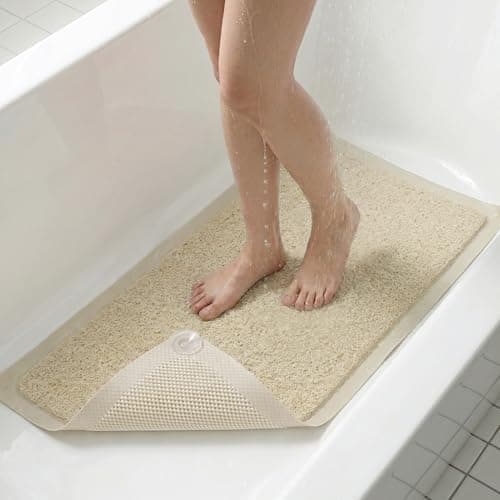 Upgraded Anti Slip Shower Mat for Inside Shower,Non Slip Bathtub Mat with Suction Cups,Shower Floor Mat,Scrubber Mats,Easy to Clean,Quick Dry,Easy