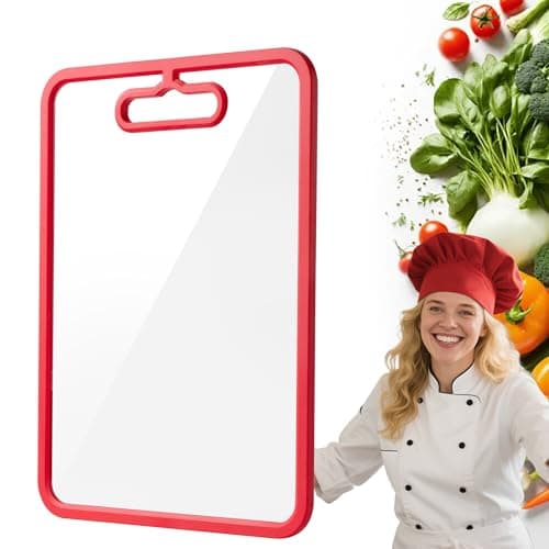 Tempered Glass Cutting Board for Kitchen Counter, Chopping Board with Non-Slip Edges, non toxic cutting board Set dishwasher safe, Heat & Shatter