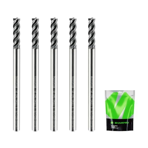 1/8 Inch Shank Carbide Square End Mill, 4 Flute CNC End Mills, Heat-Resistant Metal Endmill Suitable Alloy Steel, Stainless Steel, Various Cast