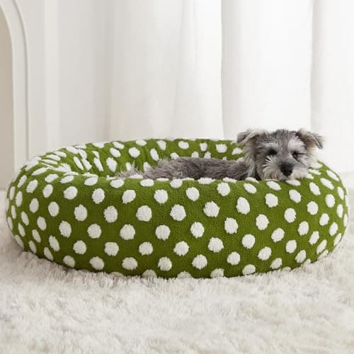 BFPETHOME Donut Dog Beds for Small Dogs, Round Cat Beds for Indoor Cats, Calming Pet Bed for Puppy and Kitty with Non-Slip Bottom, Cute Fancy Dog Bed