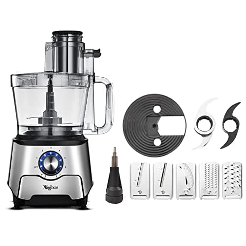 14-Cup Food Processor, 1000W Motor, Storage Drawer, Inox Color | 7 Speeds, XL Bowl & Large Feed Chute, French Fry Cutter, Chop, Slice, Shred & Mix