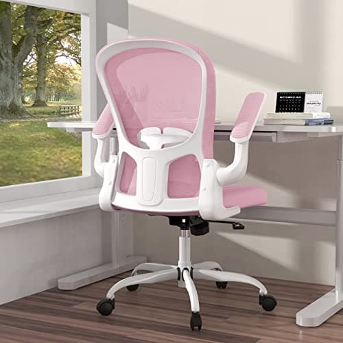Ergonomic Office Chair, Comfort Swivel Home Office Task Chair, Breathable Mesh Desk Chair, Lumbar Support Computer Chair with Flip-up Arms and