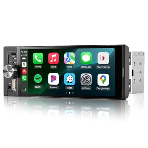 AINAVI 6.36“ Single Din Touchscreen Car Stereo | Carplay Android Auto SWC/FM/Bluetooth