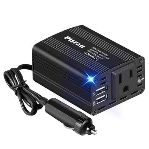 150W Power Inverters for Vehicles 12V DC to 110V AC Car Plug Adapter Outlet | Cigarette Lighter Adapter, Dual DC AC Converter, 3.1A Dual USB, Portable