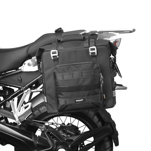 Rhinowalk Motorcycle Saddlebag Waterproof Luggage Bag Quick Release Motorcycle Side Bag 25L Fits Most Adventure and Sports Bike Motorbike Racks