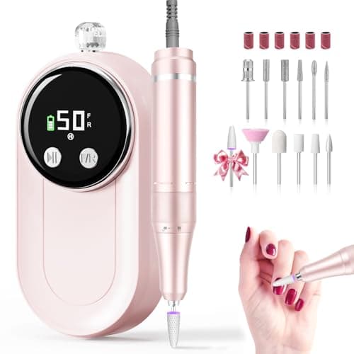 Electric Nail Drill, Professional E File 50000RPM, Machine Kit | Cordless Portable, Fast Acrylic & Gel Removal, Manicure & Pedicure, Precise Shaping,