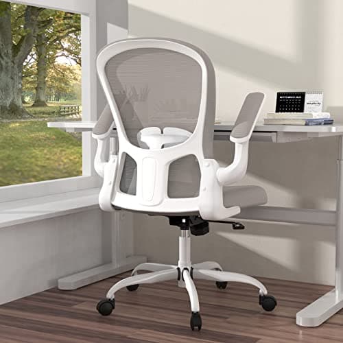 Ergonomic Office Chair, Comfort Swivel Home Office Task Chair, Breathable Mesh Desk Chair, Lumbar Support Computer Chair with Flip-up Arms and