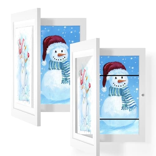Kids Art Frames, Orionstar Artwork Picture Frames Changeable with Stand, Front Opening Picture Display Frames Holds 100 Paper Pcs, Artwork Display