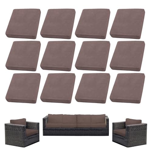 12PCS Patio Cushion Covers,Patio Furniture Couch Seat Slipcovers | Washable Fumiture Protector, Replacement for Sofa SectionalChair Elastic-Bottomed