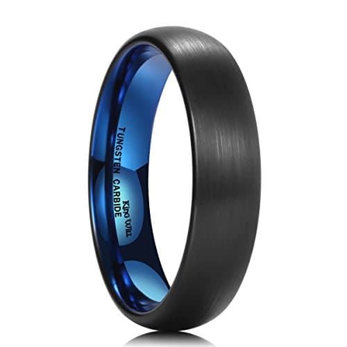 King Will Wedding Band for Men Women, 2/4/6/7/8mm Domed Matte Brushed Tungsten Carbide Rings, Solid/Dual Color Engagement Rings, Comfort Fit