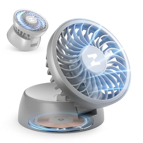ZEEHOO Mini Portable Fan, Magnetic Folding Desk&Handheld Fans with 3 Speeds, USB-C & Wireless Rechargeable Personal Fan with 2000mAh Battery, Strong
