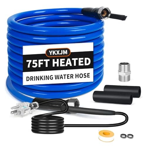 75FT Heated Water Hose for RV, Heated Drinking Water Hose (75FT) | Lead and BPA Free,1/2" Inner Diameter,Temperatures Down to -40°F Self-Regulating