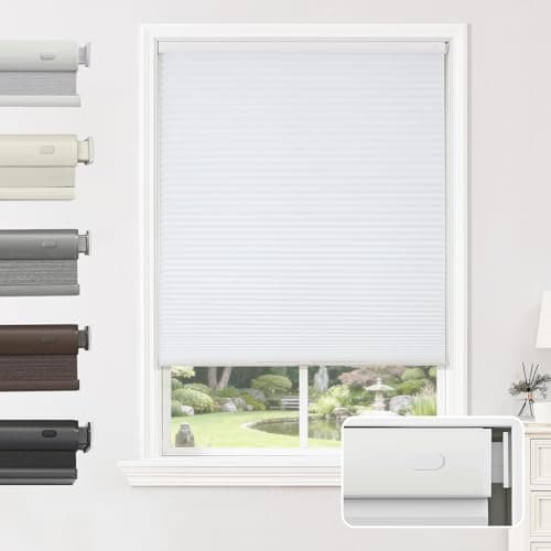 Joydeco No Tools No Drill Window Blinds for Indoor Windows, Blackout Shades Cellular Shades Cordless, No Drill Blinds for Windows, Window Shades for