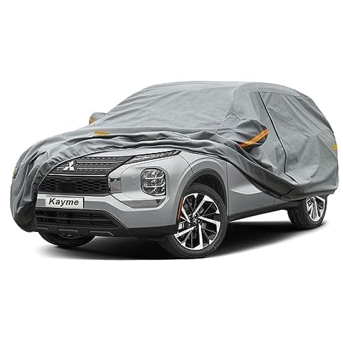 Kayme Waterproof Heavy Duty Car Cover Custom Fit Mitsubishi Outlander | thick soft non-woven with cotton lining, exquisite stitching, anti