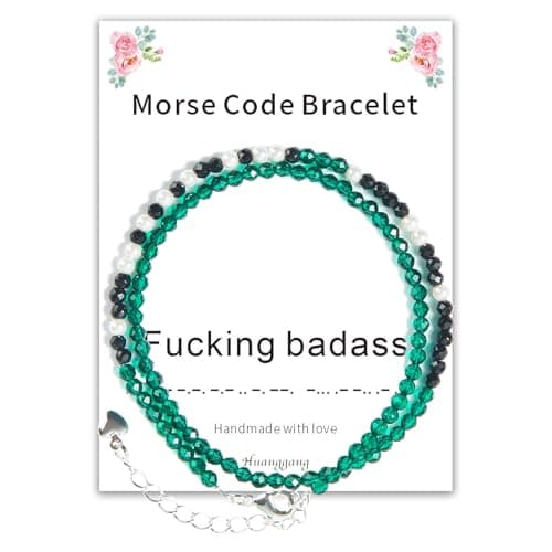 Funny Unique Inspirational Gifts for Women Morse Code Bracelets for Her Daughter Mom Wife Best Friends Soulmate Female Valentines Day Mother's Day