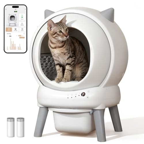 Self Cleaning Litter Box: Automatic Litter Box Self Cleaning for Multiple Cats Auto Robot with Dual Safety Protection, Large Openning Odor-Control